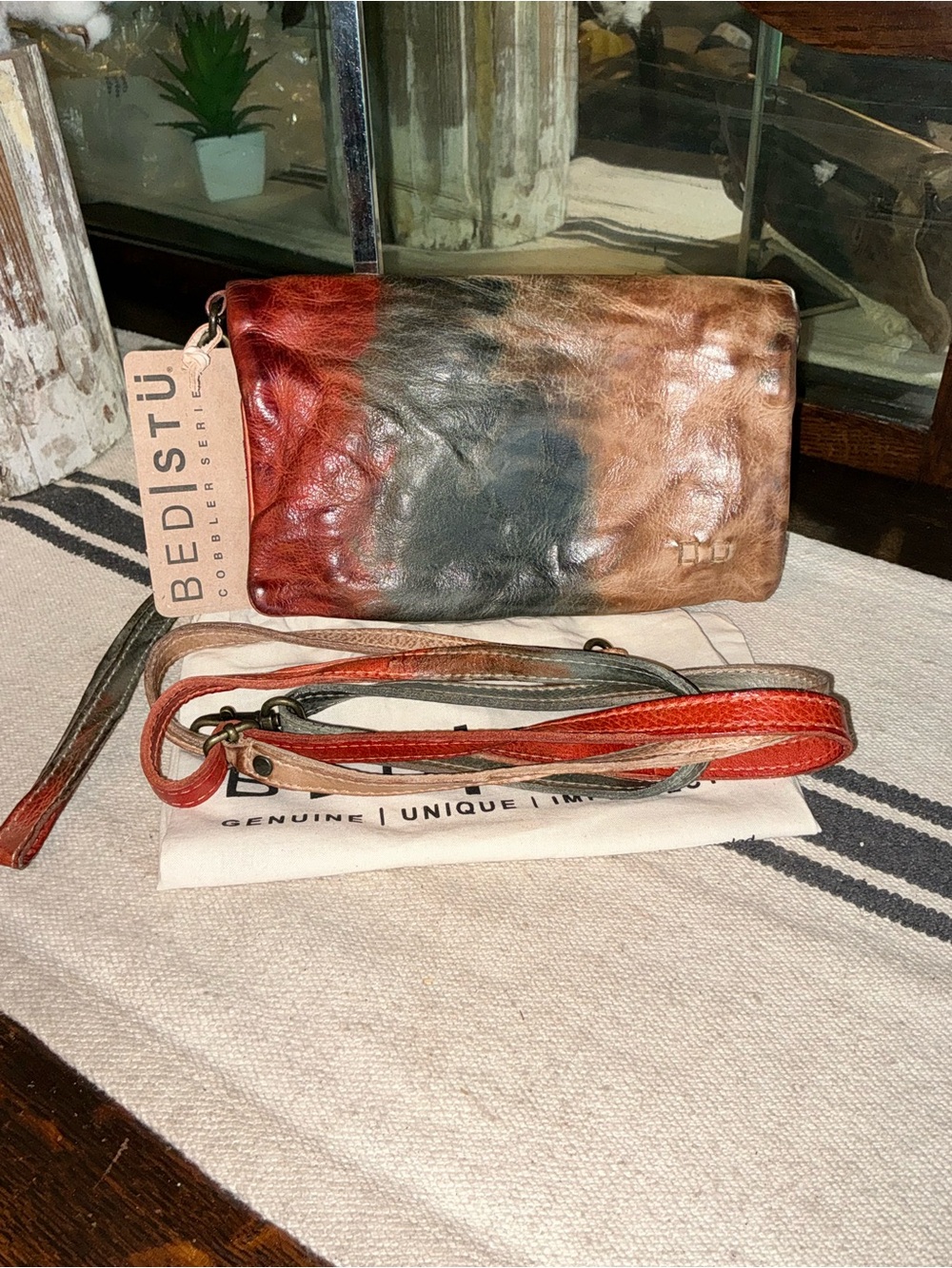 NWT Bed Stu Cadence Wallet Wristlet Crossbody Clutch Bag Cool Sangria MSRP $200